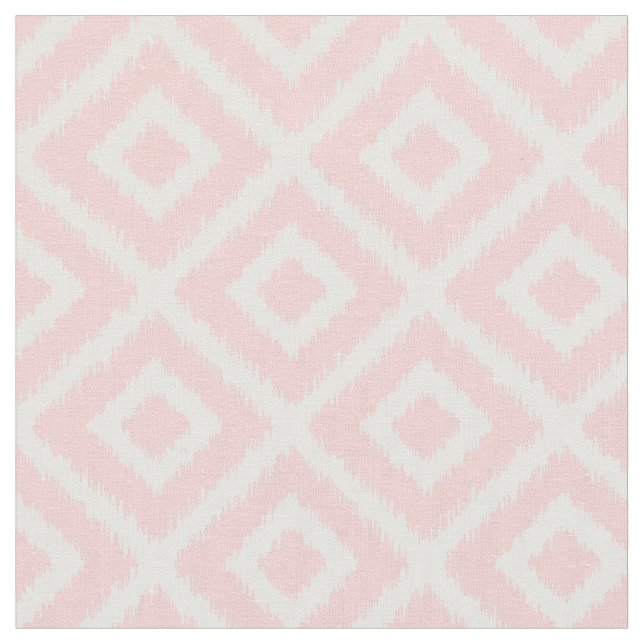 Ljusa rosa Ikat Diamonds Tyg (Närbild)