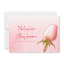 Ljusa rosa inbjudningar till bröllop i ro