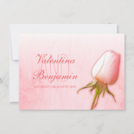 Ljusa rosa inbjudningar till bröllop i ro