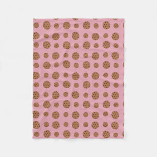 Ljusa rosa kakor av choklad chip mönster fleecefilt