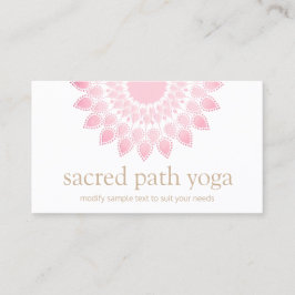 Ljusa rosa Lotus Flower Mandala Visitkort