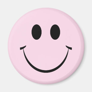 Ljusa rosa Lycklig Ansikte Magnet