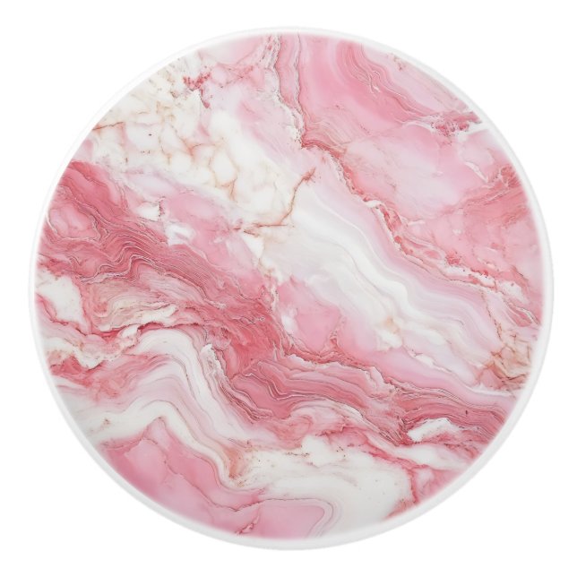 Ljusa rosa Marble Mönster Knopp (Framsidan)