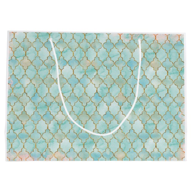 Ljusa rosa och Aqua Maroccan mönster (Baksidan)