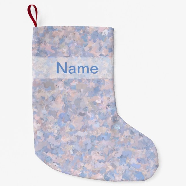 Ljusa rosa och baby blue liten julstrumpa (Framsidan)