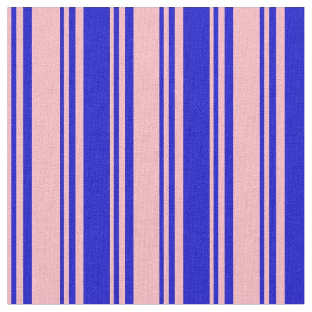 Ljusa rosa och blå Färgaden Rand/Linjer Mönster Tyg (Närbild)