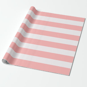 Ljusa rosa och Cream Awning Rand Presentpapper