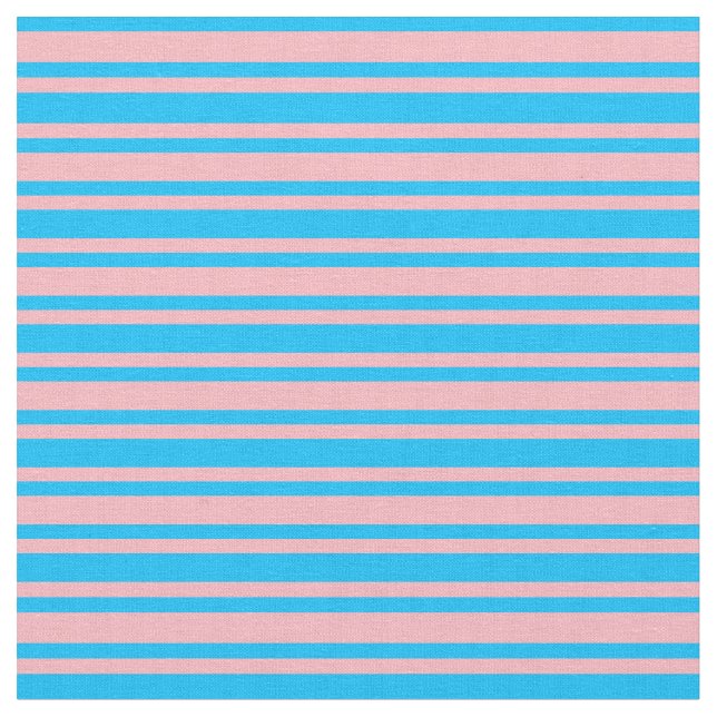 Ljusa rosa och djupa Himlar Blue Linjer/Rand Mönst Tyg (Närbild)