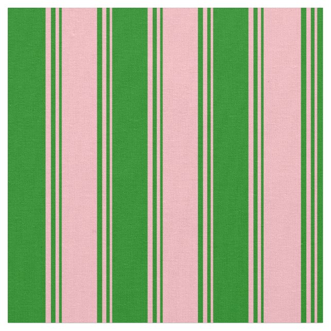 Ljusa rosa och Grönt Linjer/Rand Mönster Tyg (Närbild)