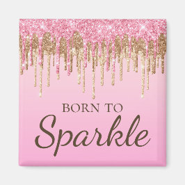 Ljusa rosa och Guld-utskjutning Glitter vid Gnistr Magnet