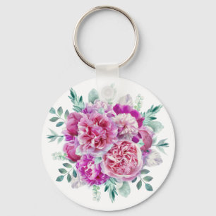 Ljusa rosa och lila människor nyckelring