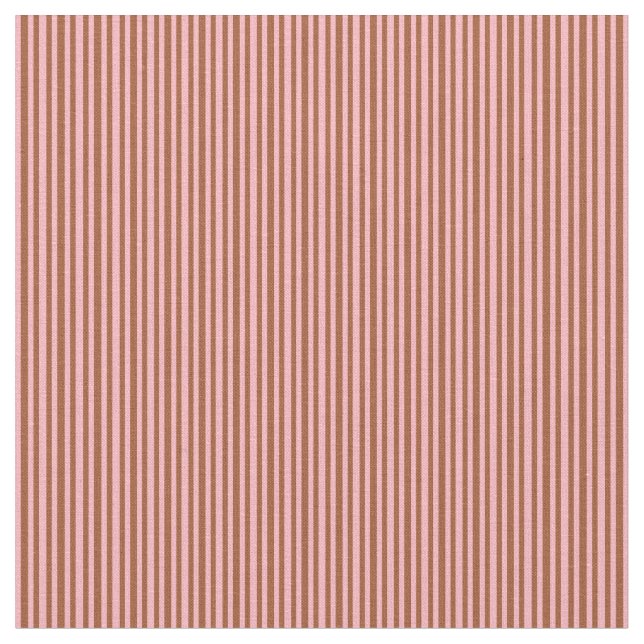 Ljusa rosa och Sienna Lintrad/Stripe Mönster Tyg (Närbild)