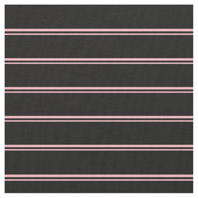 Ljusa rosa och svarta Linjer/Rand Mönster Tyg (Närbild)