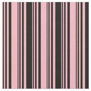 Ljusa rosa och svarta Rand/Linjer Mönster Tyg