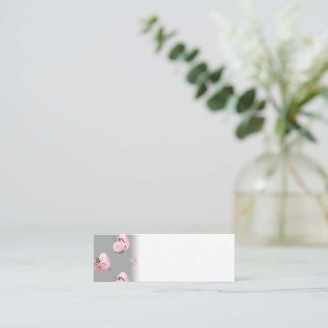 Ljusa Rosa Påskägg ömtåliga Vår Mini Visitkort (Stående Fram)