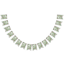 Ljusa rosa Peony & Ro Blommigt Bröllop Vimplar