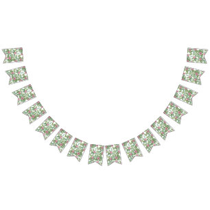 Ljusa rosa Peony & Ro Blommigt Bröllop Vimplar