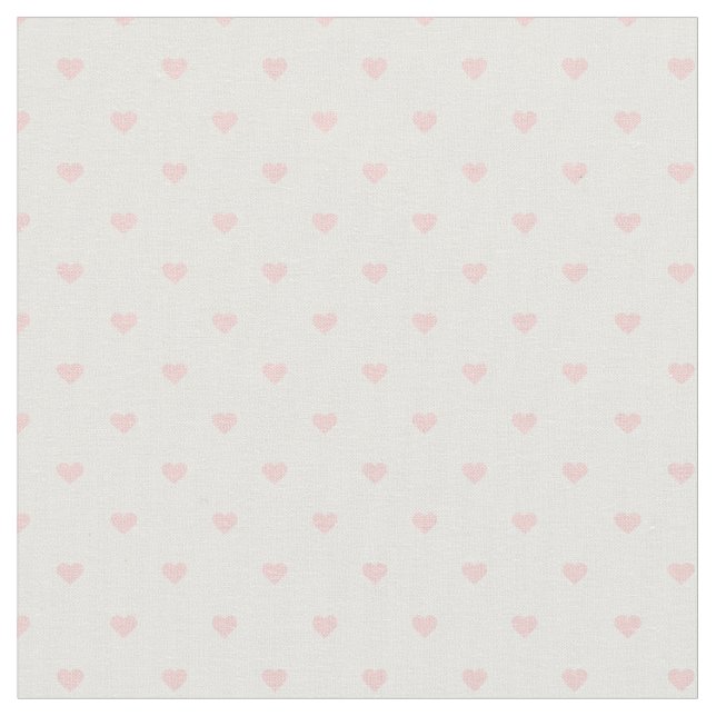 Ljusa rosa Polka Dot Hearts Tyg (Närbild)