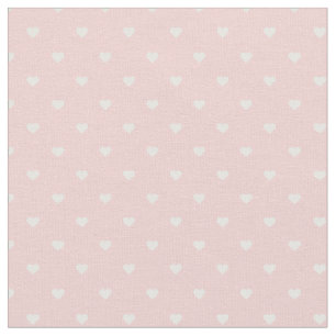 Ljusa rosa Polka Dot Hearts Tyg