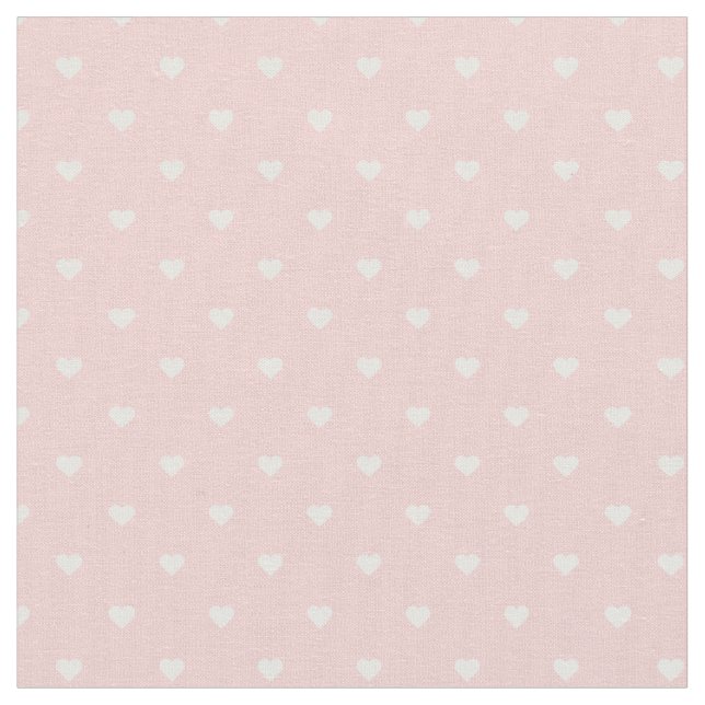 Ljusa rosa Polka Dot Hearts Tyg (Närbild)