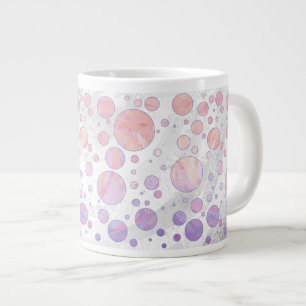 Ljusa rosa Polka Dot Mönster Jumbo Mugg