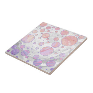 Ljusa rosa Polka Dot Mönster Kakelplatta