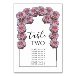 Ljusa rosa Ro Bröllop Guest Namn Bordsnummer