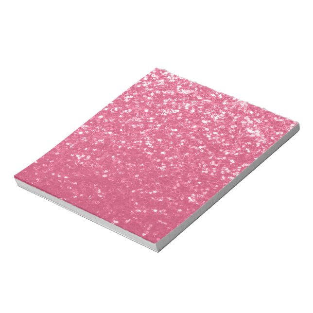 Ljusa rosa ro faux sparkles glitter anteckningsblock (Roterad)