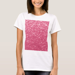 Ljusa rosa ro faux sparkles glitter t shirt