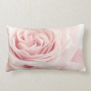 Ljusa - rosa rosblomma - ro blommar blommigt lumbarkudde