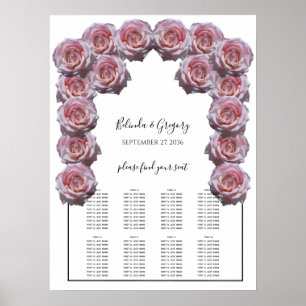 Ljusa rosa sittplatsplan för Ro Bröllop Poster