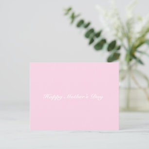 ljusa rosa skript för elegant i Lycklig Mors dag Vykort