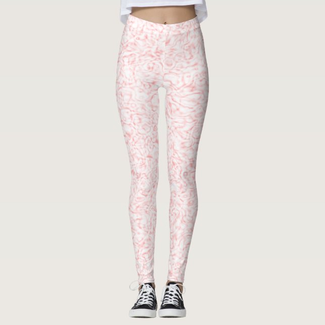 Ljusa rosa trådbalkar leggings (Framsida)