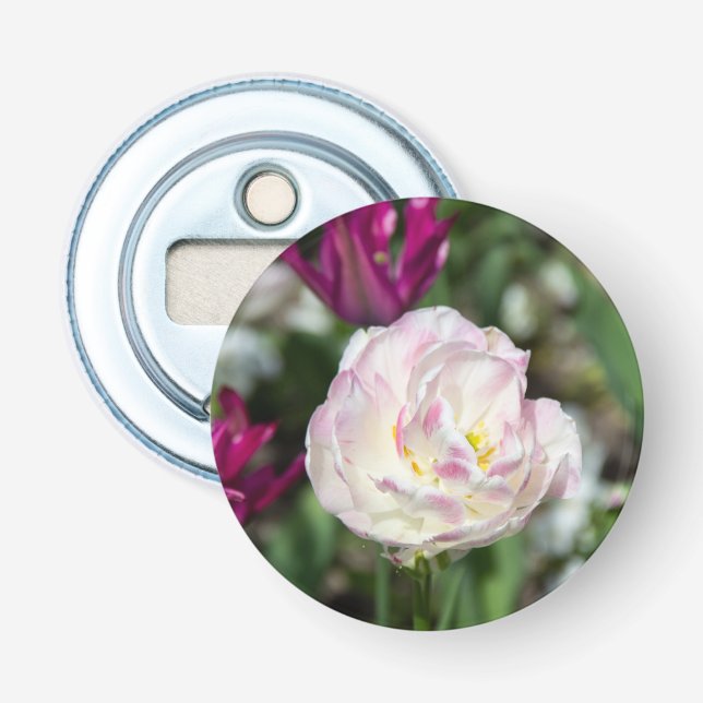 Ljusa rosa-tulpaner på en solig dag flasköppnare (Framsidan)