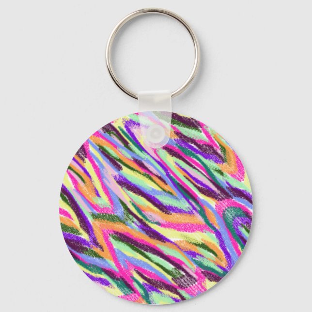 Ljusa sicksackar Keychain Nyckelring (Framsida)