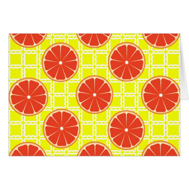 Ljusa sommargrapefrukter på citronen - gult OBS kort (Framsidan Horizontal)