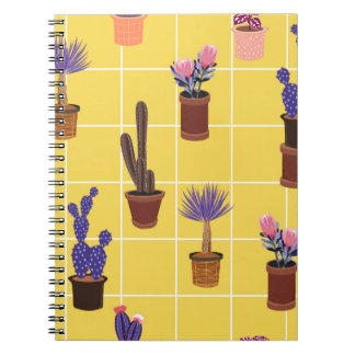 Ljusa sommarsöta Cactus i många typer av pots på Anteckningsbok