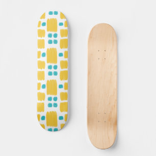 Ljusa turkos- och Gult-målade former Mini Skateboard Bräda 18,5 Cm