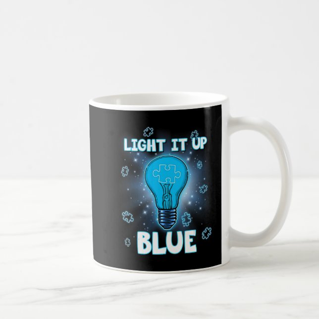 Ljusa upp blå Autism Shirt I Bära Blue för Awar Kaffemugg (Höger)