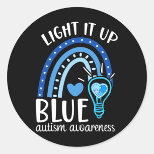 Ljusa upp blått ljud Te I Bära Blue för autism Runt Klistermärke