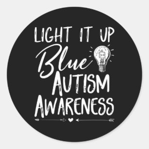 Ljusa upp blått ljus I Bära Blue för Autism Awa Runt Klistermärke