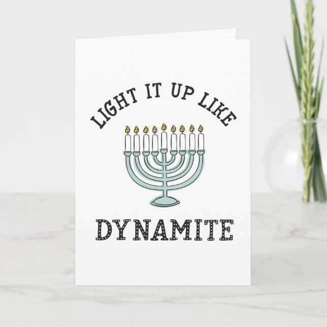 Ljusa upp det som Dynamite Hanukkah Card Kort (Framsida)