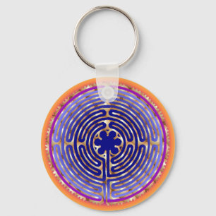 Ljusa vägar Keychain för Chartres labyrintpärla Nyckelring