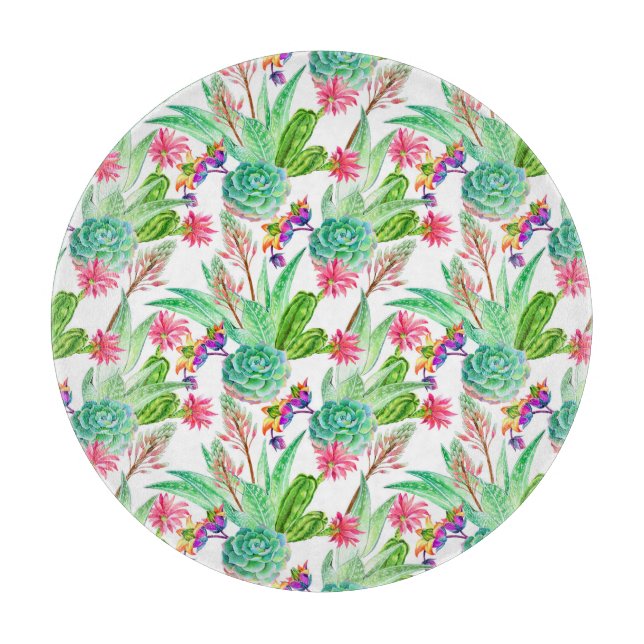 Ljusa vattenfärgsaktus & Succult Mönster (Framsidan)