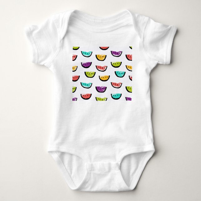 Ljusa vattenmeloner: färglöst, sömlöst mönster. t shirt (Framsida)