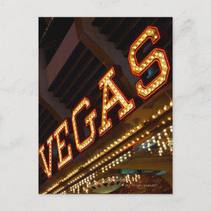 Ljusad Vegas-signatur Vykort