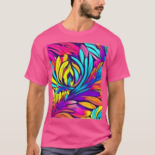 Ljusande Abstrakt Blomma T Shirt