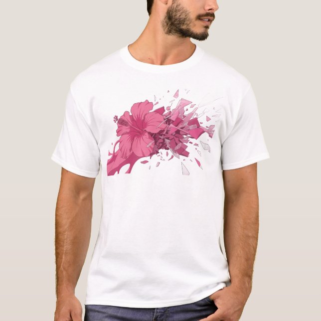 Ljusande ABSTRAKT BLOMSTER Konstkomposition T Shirt (Framsida)