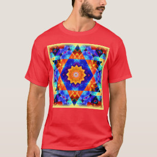 Ljusande Abstrakt Geometrisk Färgrik Mönster T Shirt