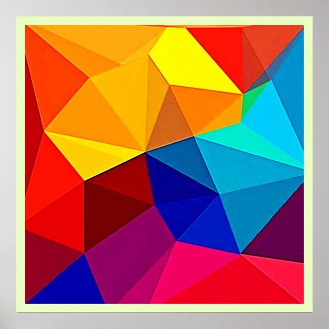 Ljusande Abstrakt Geometrisk Flödesdesign Poster (Framsidan)